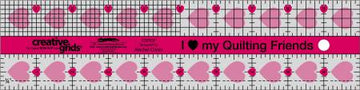 Creative Grids I Love My Quilt Friends Quilt Ruler 2-1/2x10
