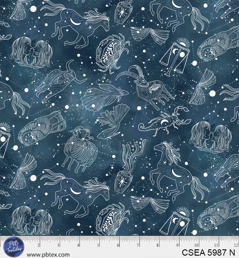 CELESTIAL SEASONS: Astrology Symbols (1/4 Yard)