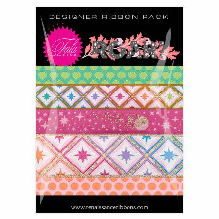 Tula Pink ROAR!: Blush-Designer Ribbon Pack