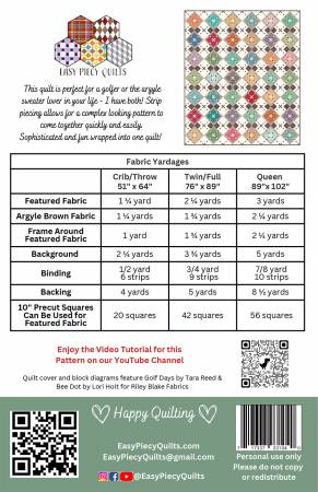 Match Play Argyle Quilt Pattern