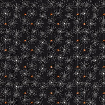 Beggar's Night: Spiderwebs- Glow in the Dark Black (1/4 Yard)