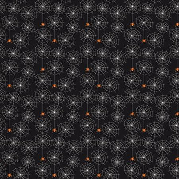 Beggar's Night: Spiderwebs- Glow in the Dark Black (1/4 Yard)