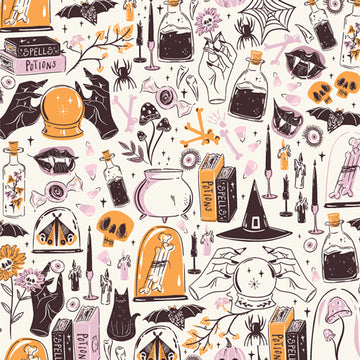 GHOSTLY & HAUNTED: Witching Hour Moon (1/4 Yard)