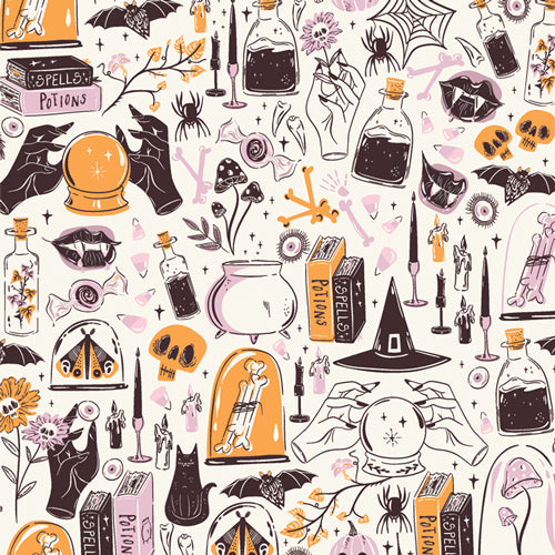 GHOSTLY & HAUNTED: Witching Hour Moon (1/4 Yard)