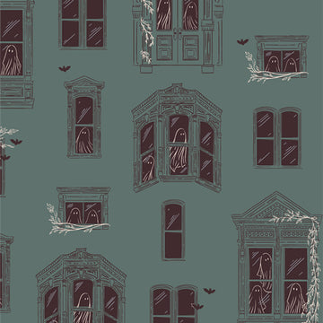GHOSTLY & HAUNTED: Haunted House (1/4 Yard)
