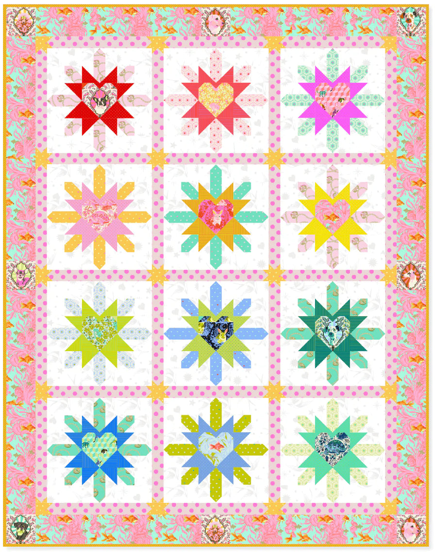 Tula Pink Besties: Heart Burst Quilt Kit