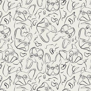 Art Gallery: Printed Knit- Frenchie Noir (1/4 Yard)