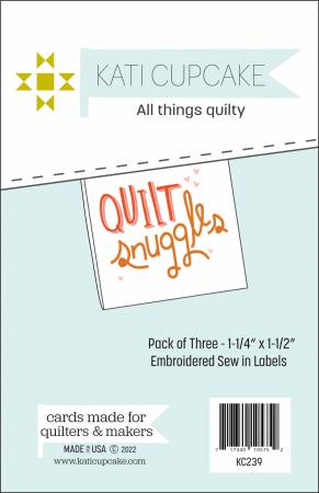 Kati Cupcake Quilt Labels: Quilt Snuggles- White