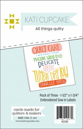 Kati Cupcake Quilt Labels: Quilty Instructions- White