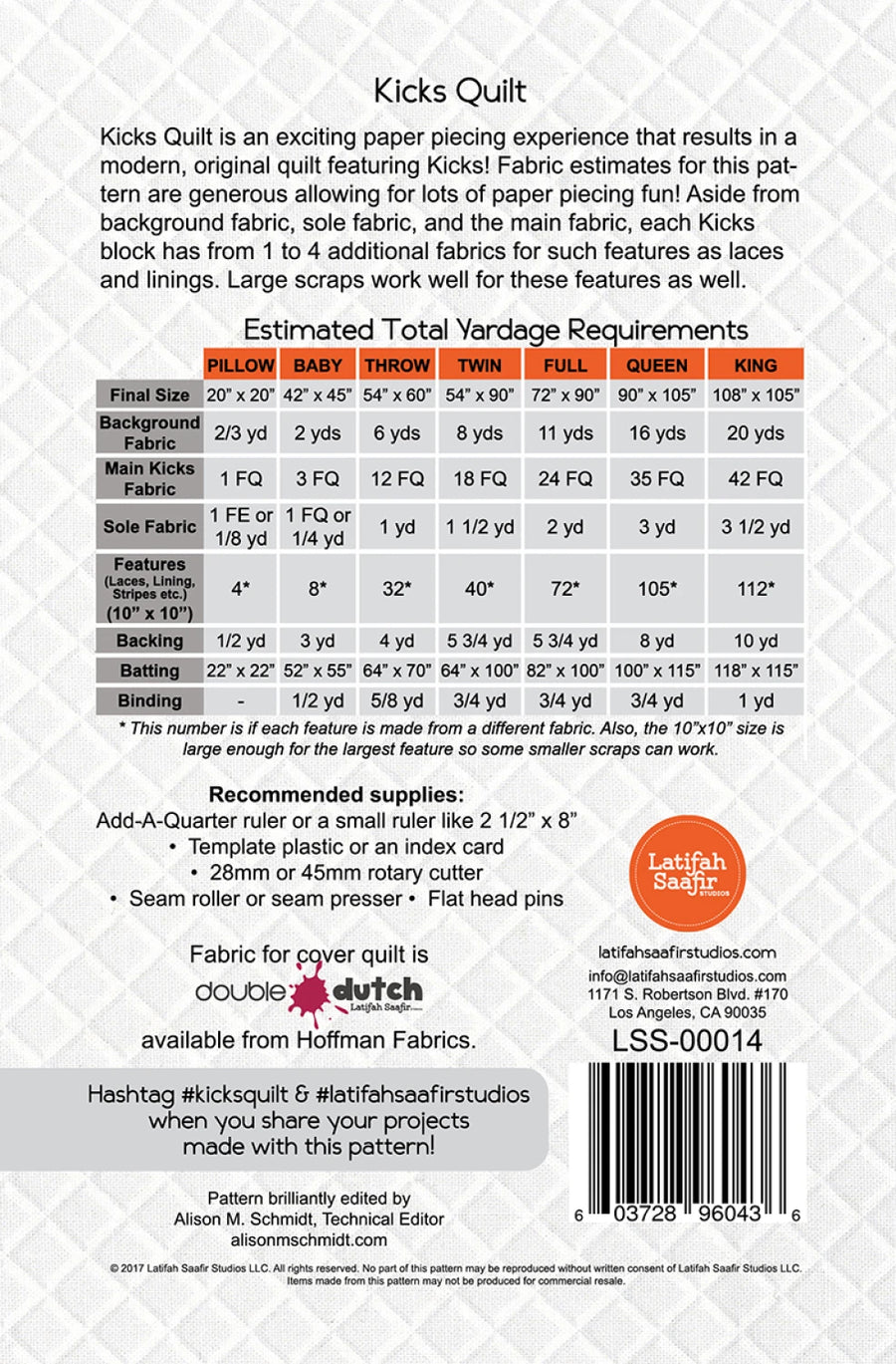 Latifah Saafir STUDIOS: Kicks Quilt