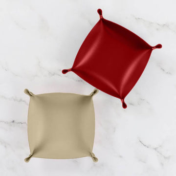 Kimberbell: Leather Snap Trays-Red and Tan