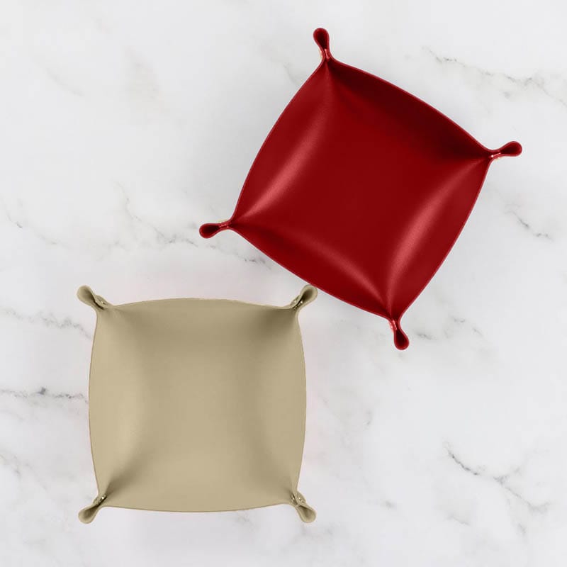 Kimberbell: Leather Snap Trays-Red and Tan