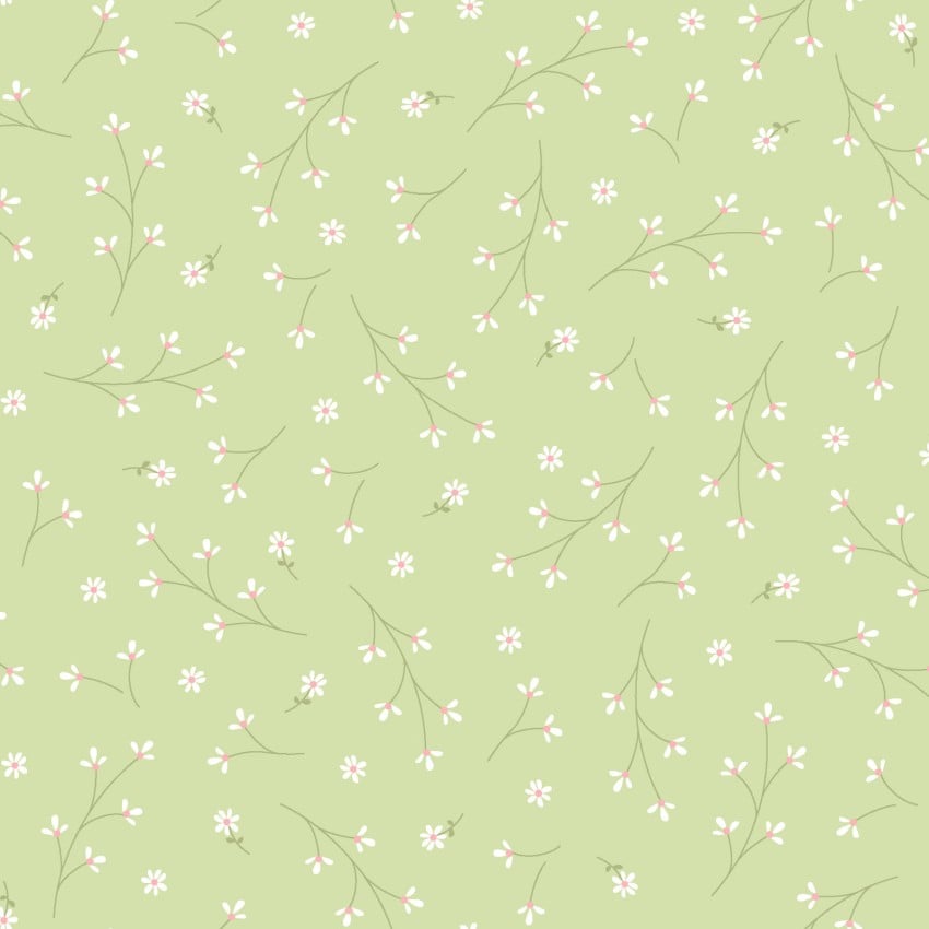 Kimberbell Basics: Pretty Petals-Green (1/4 Yard)