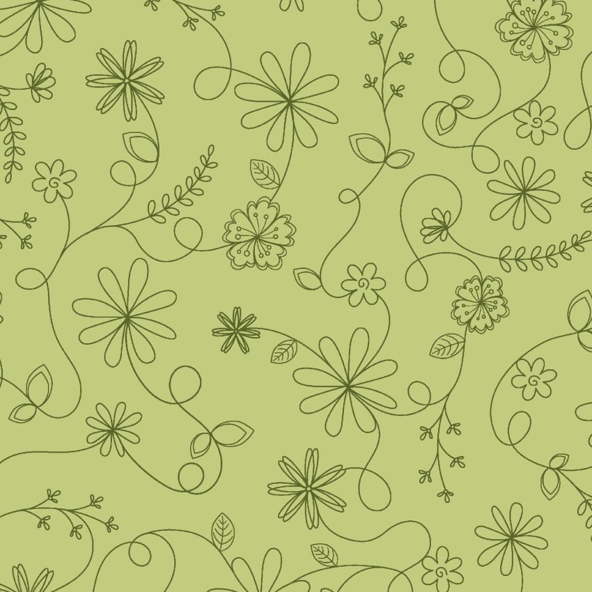 Kimberbell Basics: Swirl Floral-Green (1/4 Yard)
