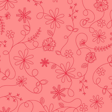 Kimberbell Basics: Swirl Floral-Peach (1/4 Yard)