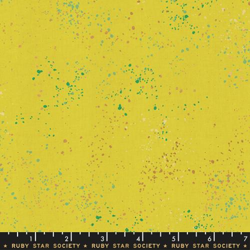 Ruby Star Society SPECKLED: Metallic Citron (1/4 Yard)