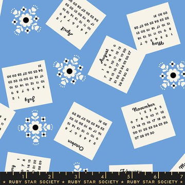 Ruby Star Society TOMATO TOMAHTO: Calendar-Lindley Blue (1/4 Yard)