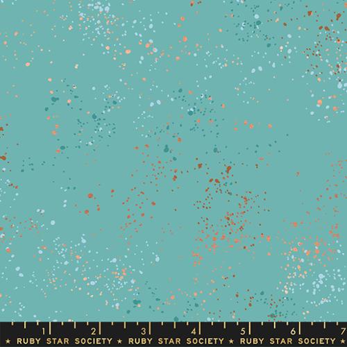 SPECKLED: 108-Metallic Wide Turquoise (1/4 Yard)