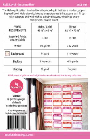 Modernly Morgan: Hello Quilt Pattern