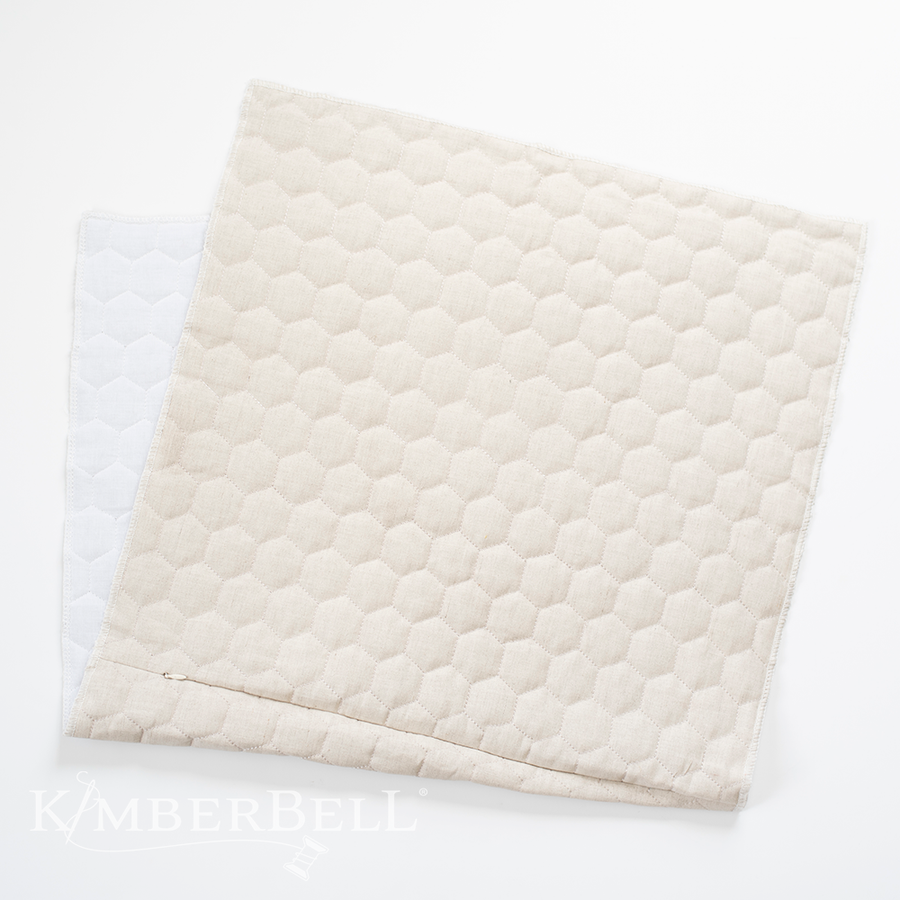Kimberbell: Quilted Pillow Cover Blank, Square, 19x19 Oat Linen, Hexagon Quilting