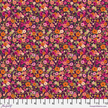 AUTUMN FRIENDS: Autumn Garden-Eggplant (1/4 Yard)