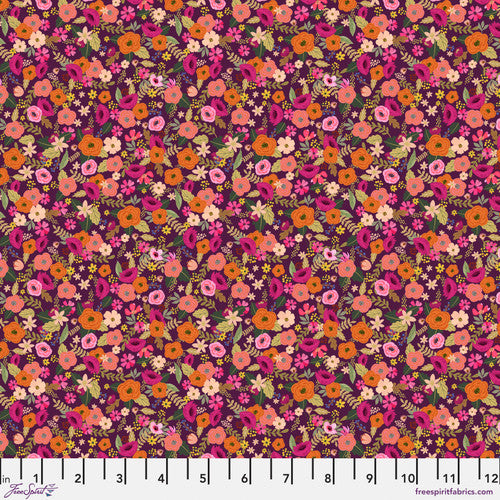 AUTUMN FRIENDS: Autumn Garden-Eggplant (1/4 Yard)