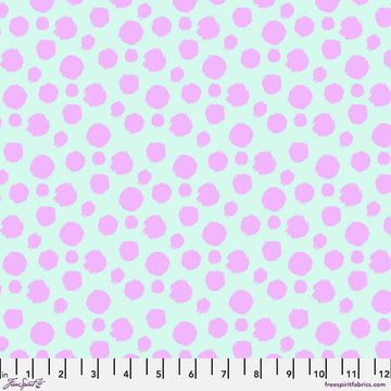 Tula Pink TABBY ROAD Deja Vu: Fur Ball-Technomint (1/4 Yard)