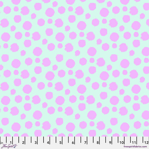 Tula Pink TABBY ROAD Deja Vu: Fur Ball-Technomint (1/4 Yard)
