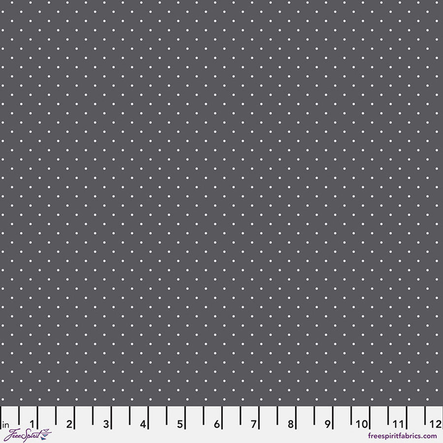 Tula Pink TRUE COLORS GRAYWORK: Tiny Dots-Carbon (1/4 Yard)