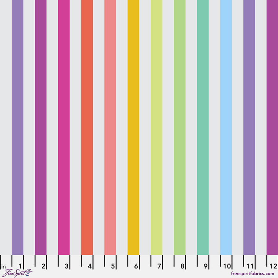 Tula Pink TRUE COLORS GRAYWORK: Disco Stripe-Whisper (1/4 Yard)