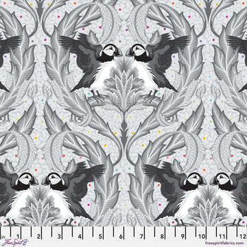 Tula Pink GRAYWORK: Huffin and Puffin-Whisper (1/4 Yard)