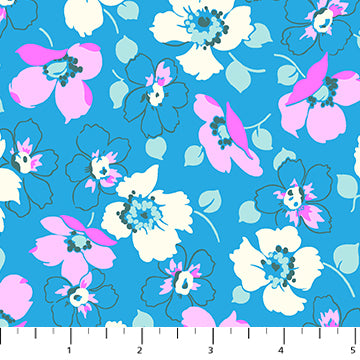 FULL BLOOM: Grace-Blue Rayon (1/4 Yard)