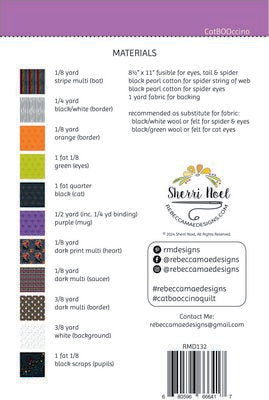 SHERRI NOEL: CatBOOccino Quilt Pattern
