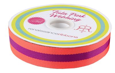 Tula Pink Webbing: 1.5 in- Grape Punch