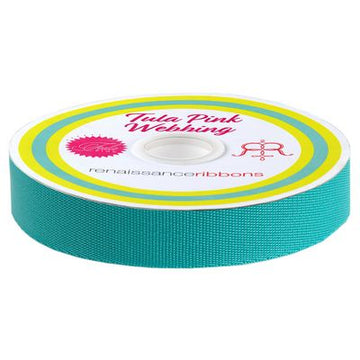 Tula Pink Webbing: Spirit/Teal 1 in
