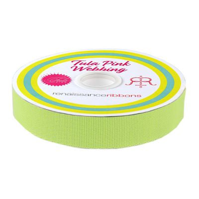Tula Pink Webbing: 1 in- Moonbeam Green