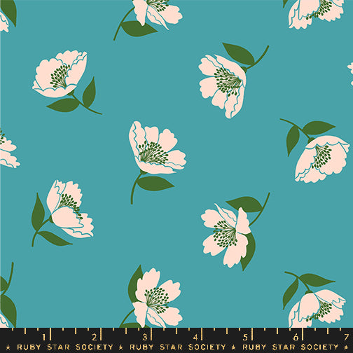 Ruby Star Society JUICY: Fluttering-Dark Turquoise (1/4 Yard)