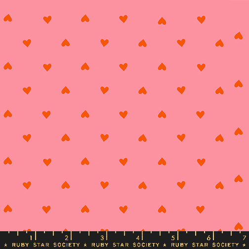 Ruby Star Society JUICY: Hearts-Sorbet (1/4 Yard)