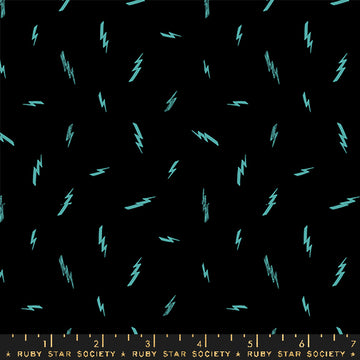 Ruby Star Society TEDDY AND THE BEARS: Electric-Black (1/4 Yard)