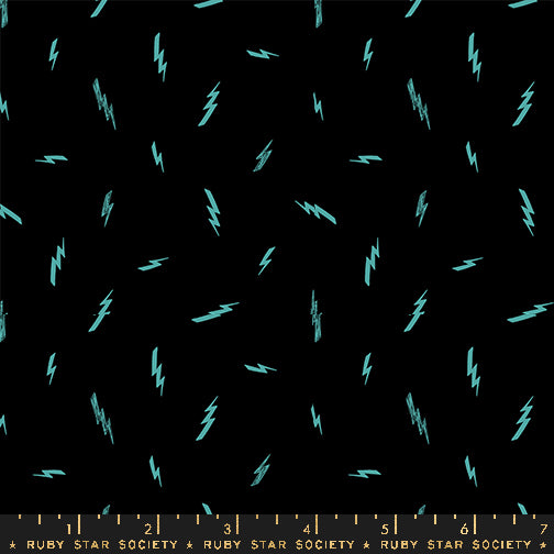 Ruby Star Society TEDDY AND THE BEARS: Electric-Black (1/4 Yard)