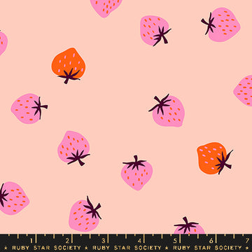 Ruby Star Society STRAWBERRY: Strawberry Toss-Pale Peach (1/4 Yard)