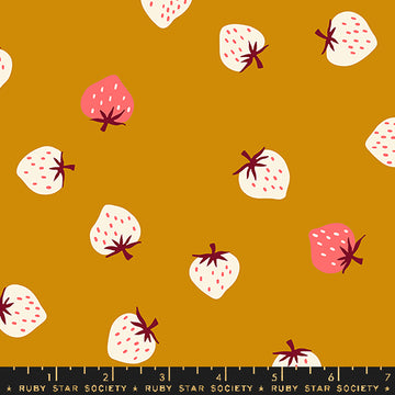 Ruby Star Society STRAWBERRY: Strawberry Toss-Butterscotch (1/4 Yard)