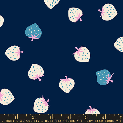 Ruby Star Society STRAWBERRY: Strawberry Toss-Navy (1/4 Yard)