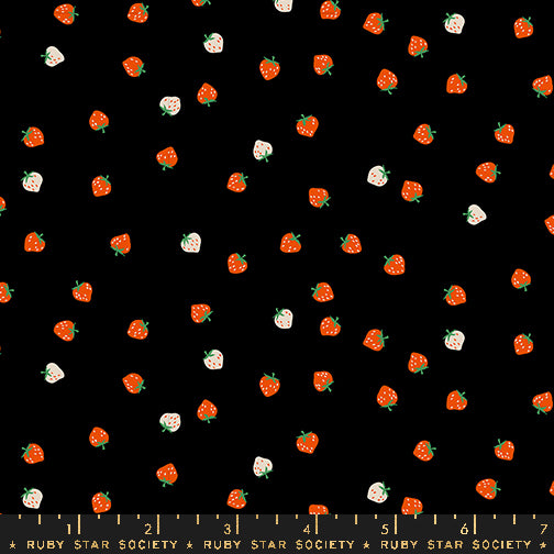 Ruby Star Society STRAWBERRY: Mini Berry-Black (1/4 Yard)