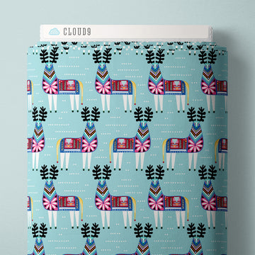 REINDEER ROMANCE: Reindeer-Blue (1/4 Yard)