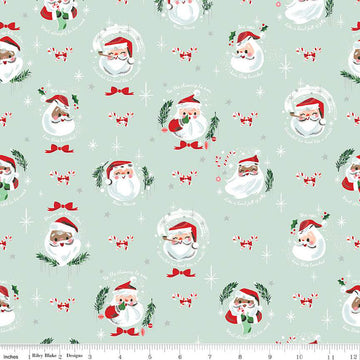 TWAS: Jolly Old Elf-Light Mint Sparkle (1/4 Yard)