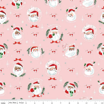 TWAS: Jolly Old Elf-Pink Sparkle (1/4 Yard)