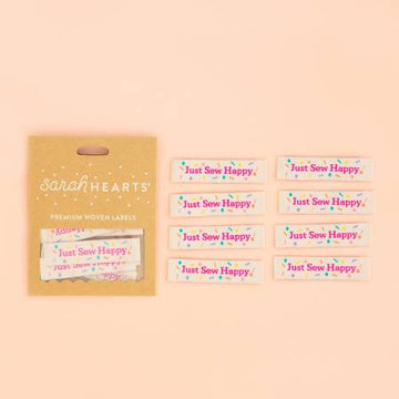 Sarah Hearts Sew in Labels: Just Sew Happy- Pink