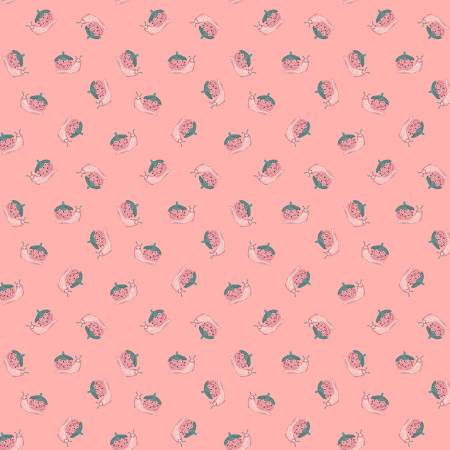 STRAWBERRY JAM: Strawberry Snails-Papaya (1/4 Yard)