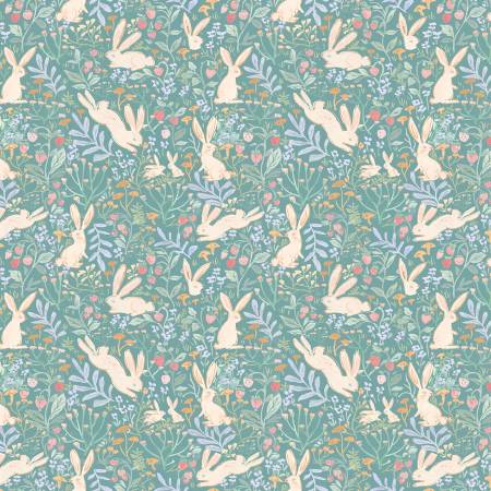 STRAWBERRY JAM: Field of Bunnies-Brook (1/4 Yard)